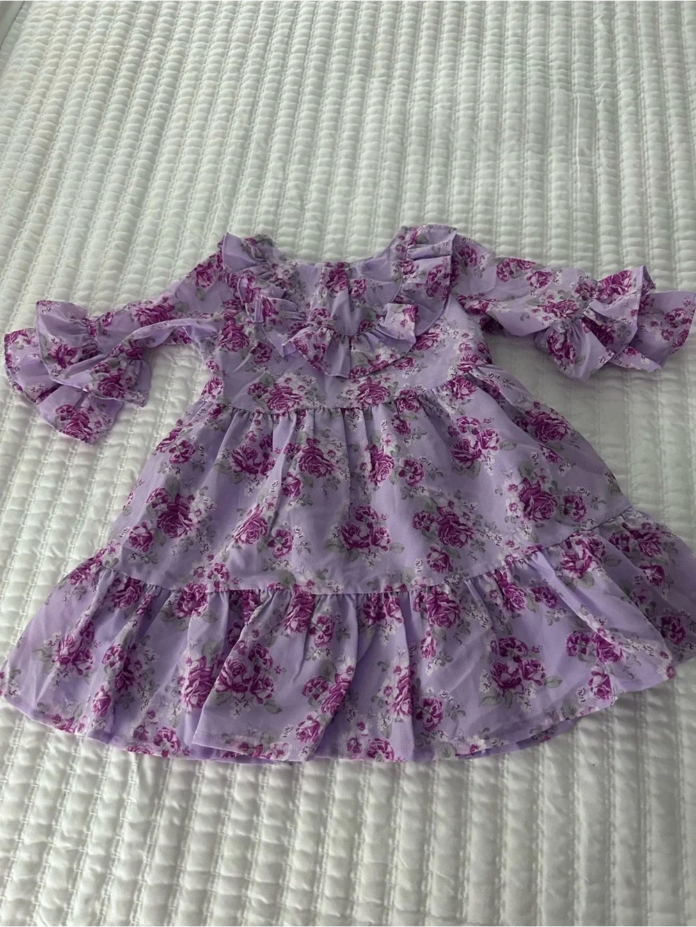 Janie and Jack Lavender Floral Ruffle Dress. Size 2T
